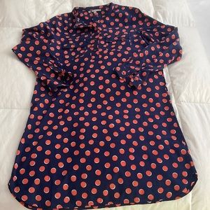 Gap blue with orange polka dot dress